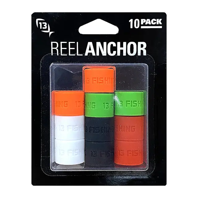 13 Fishing Anchor Reel Wrap Multi Color 10pk Gummistrikk til