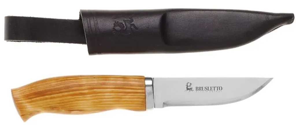 Brusletto Bruslettokniven 9,5cm blad og skaft i bjørk - Fiske - Alt du trenger til fiske