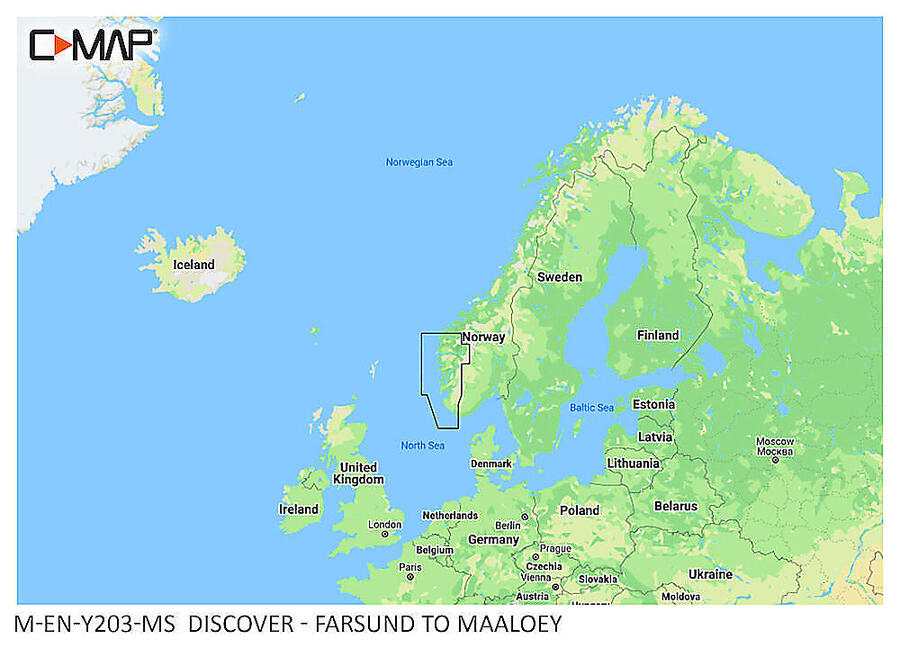C-Map Dybdekart Farsund - Måløy Kompatibelt med Lowrance, Simrad og B&D