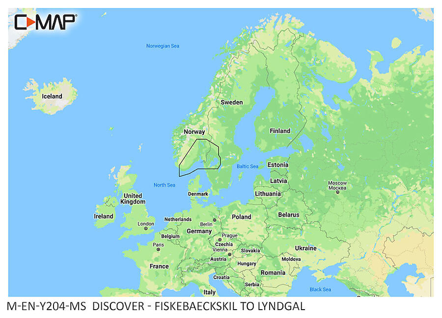 C-Map Dybdekart Fiskebäckskil - Lyngdal Kompatibelt med Lowrance, Simrad og B&D