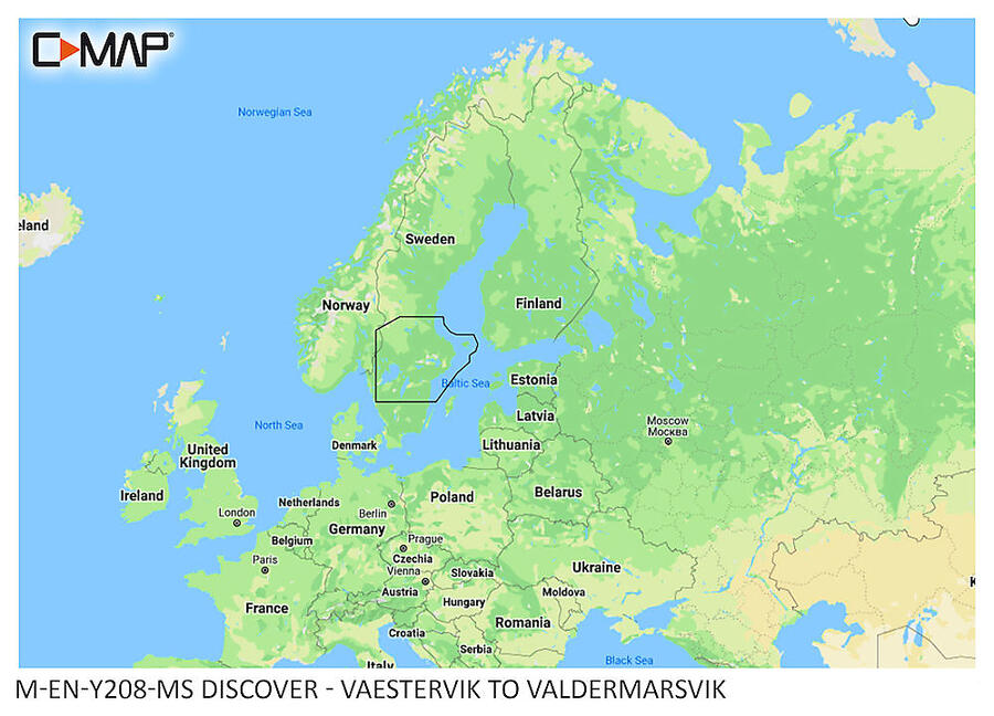 C-Map Dybdekart Västervik - Söderhamn Kompatibelt med Lowrance, Simrad og B&D