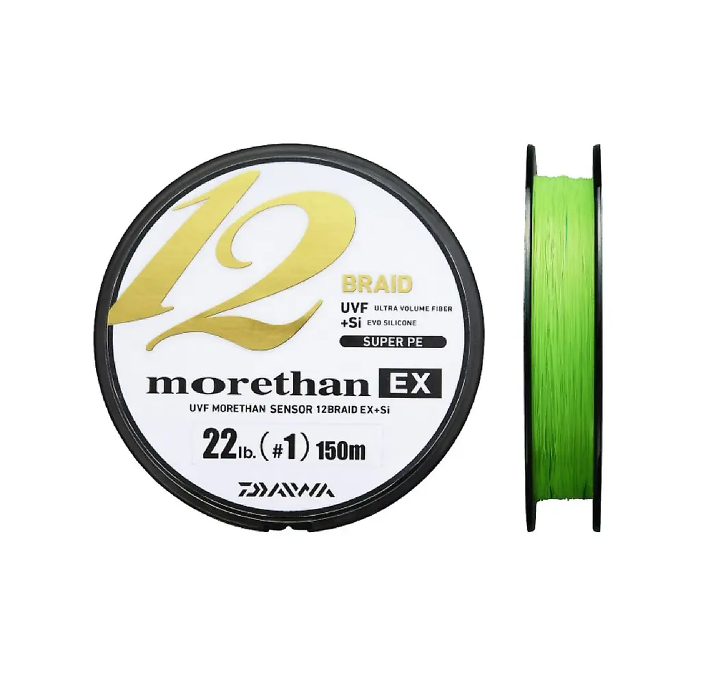 Daiwa Morethan 12B EX SI 0.10mm 135m Lime Green - Fiske - Alt du trenger  til fiske