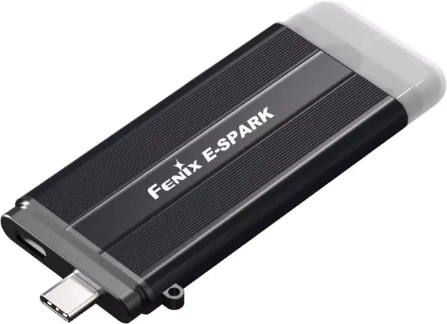 Fenix E-Spark Lykt/Powerbank 100lm Oppladbar minilykt med powerbankfunksjon 