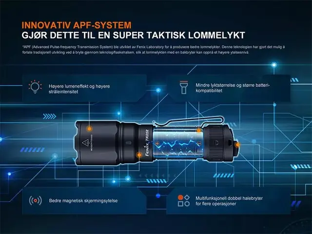 Fenix TK05R Lykt Tac 1000lm 1100mAh Oppladbar taktisk lommelykt 