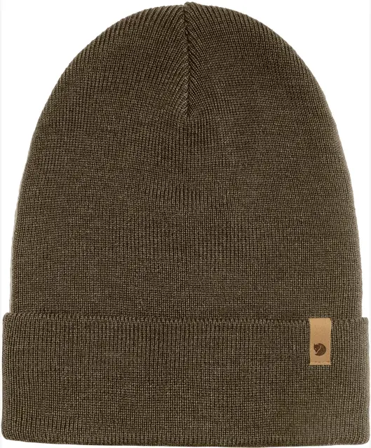 Fjällräven Classic Knit Hat Dark Olive Strikkelue i merinoull 