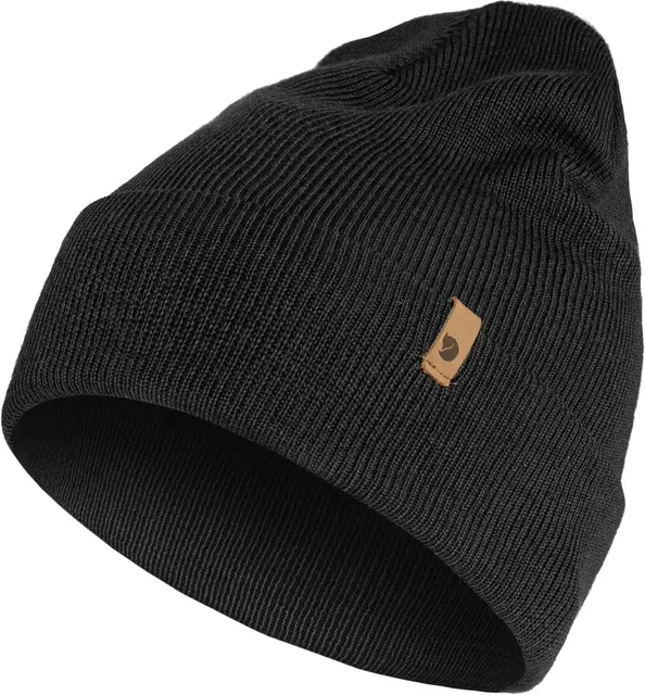 Fjällräven Classic Knit Hat Black Strikkelue i merinoull 