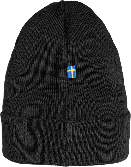 Fjällräven Classic Knit Hat Black Strikkelue i merinoull 