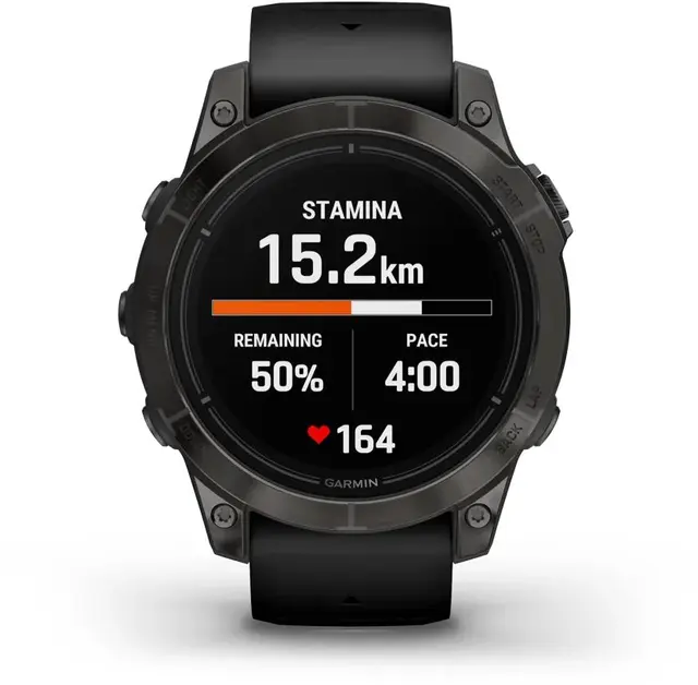 Garmin epix Pro Gen 2 Sapphire Edt 47mm Karbongrå DLC-titan med sort rem 