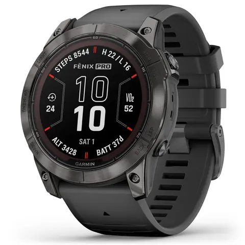 Garmin Fenix 7X Pro Sapphire Solar Sapphire Solar Edition, Karbongr&#229;/sort