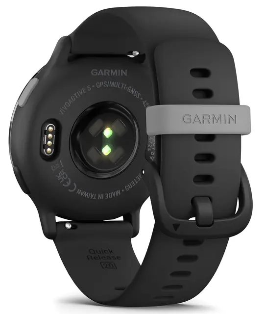 Garmin vívoactive 5 Black Slate Skifergrå med sort urkasse og silikonrem 