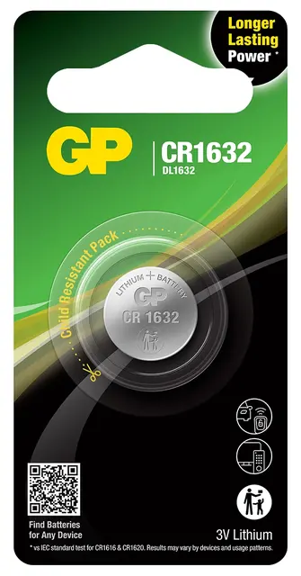 GP Lithium Cell CR1632 1- pack 