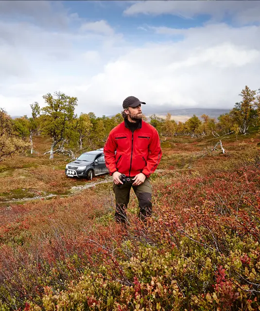 Härkila Kamko fleecejakke Brun/rød S Vendbar fleecjakke med Windstopper 