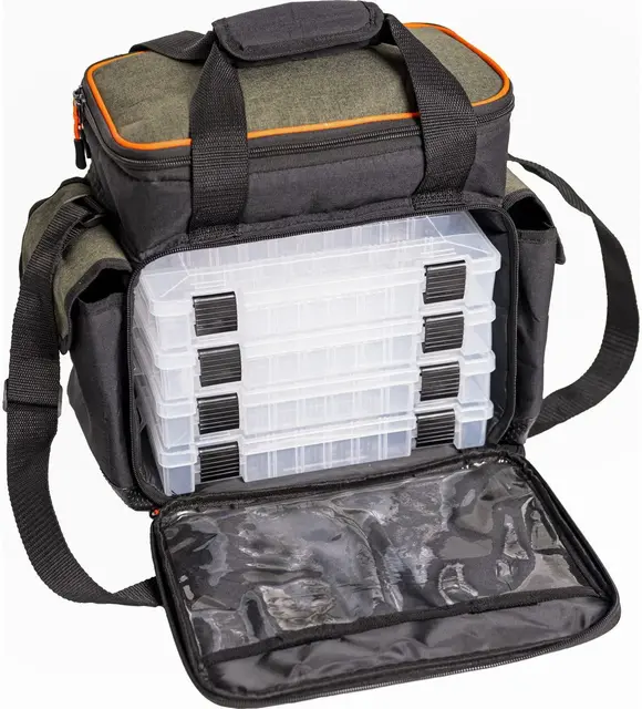 Kinetic Lure Bag Medium 4 Box System Fiskebag med 4 slukbokser 