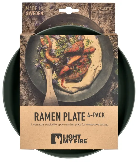 Light My Fire RamenPlate 4-pk Sage Green Allsidig og stablebar tallerken 