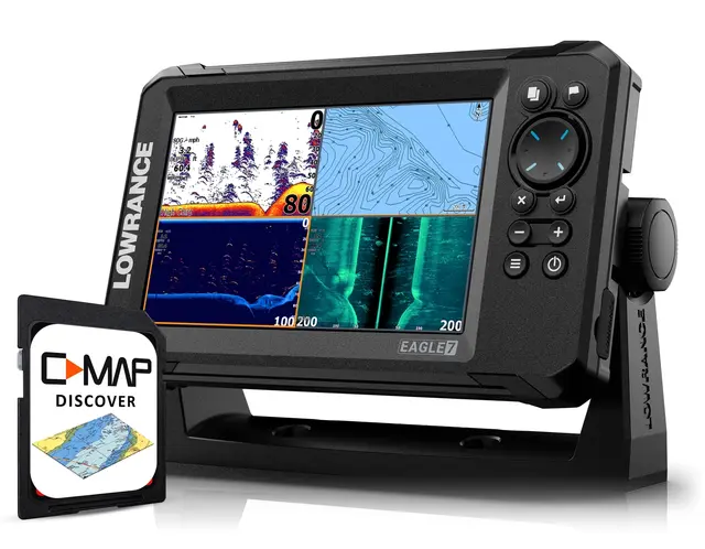 Lowrance Eagle 7" TripleShot HD med kart med C-map til 50% rabatt (verdi 890,-) 