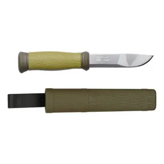 Mora Kniv 2000 Grøn Klassisk friluftskniv i rustfritt stål