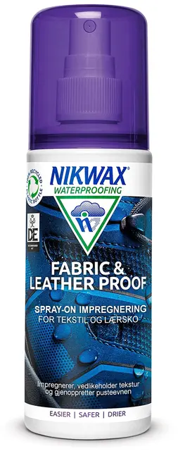 Nikwax Spray-On Fabric/Leather Impregnering for fottøy av lær og stoff 