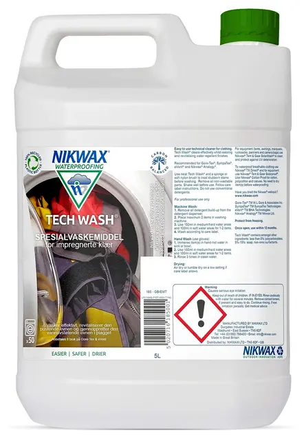 Nikwax Tech Wash 5L Impregnering av alle tekstiler 