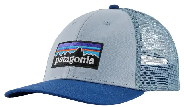 Patagonia P-6 Logo LoPro Trucker Hat Steam Blue, klassisk cap 