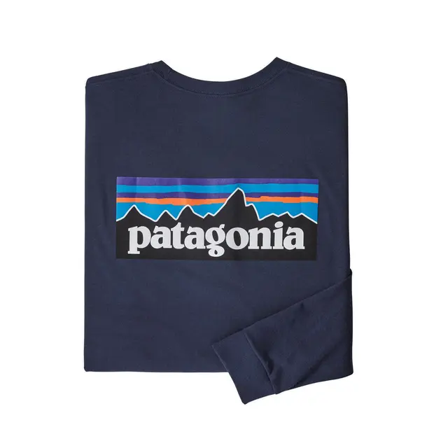 Patagonia LS P-6 Responsibili-Tee M Classic Navy LongSleeve t-shirt med logo 