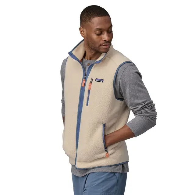 Patagonia Retro Pile Vest XL Dark Natural w/Utility Blue 