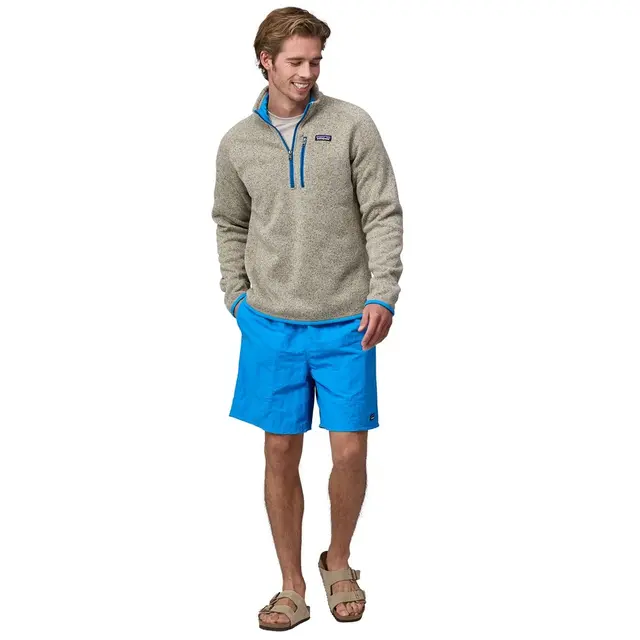 Patagonia M Better Sweater 1/4 Zip L Oar Tan/Vessel Blue fleecejakke med zip 