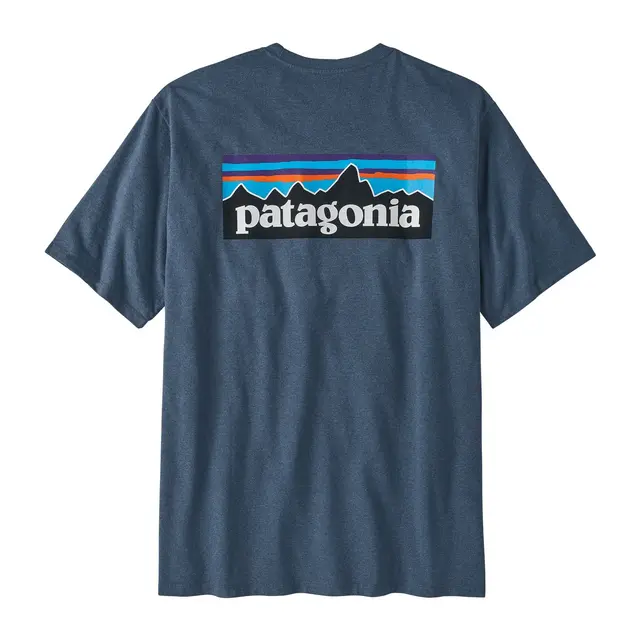 Patagonia M P-6 Logo Responsibili-Tee S Utility Blue T-skjorte med Patagonia log 