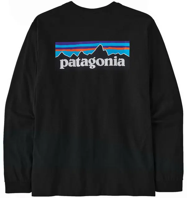 Patagonia LS P-6 Responsibili-Tee XL Black LongSleeve t-shirt med logo 