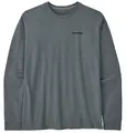 Patagonia LS P-6 Responsibili-Tee L Nouveau Green LongSleeve logo t-shirt