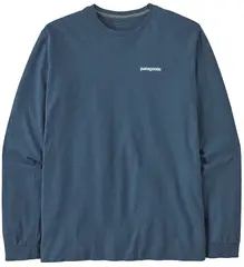 Patagonia LS P-6 Responsibili-Tee S Utility Blue LongSleeve logo t-shirt