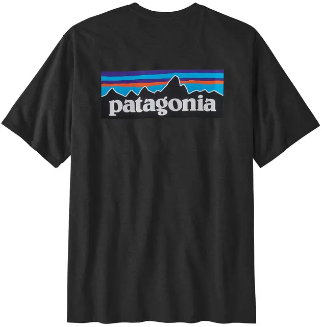 Patagonia M P-6 Logo Responsibili-Tee S Black T-skjorte med patagonia logo 