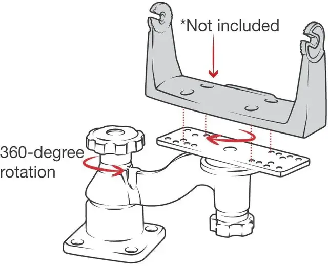 RAM Horizontal 6" Swing Arm Mount Holder for ekkolodd og kartplotter 