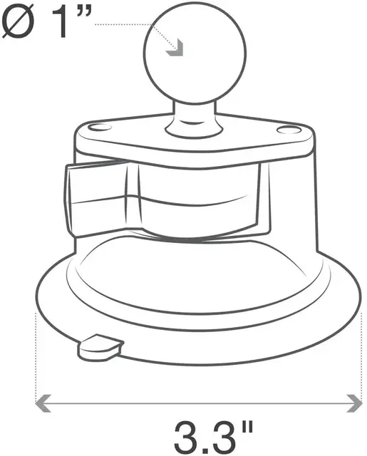 RAM Twist-Lock Suction Cup Base w/Ball Sugekoppfeste med B-kule 