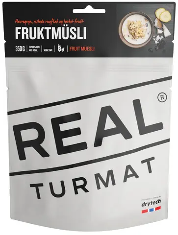 Real Turmat Fruktm&#252;sli Havregryn, fullkorn og t&#248;rket frukt