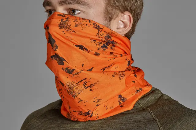 Seeland Neck Gaiter 2-pack hals One Size Pine green og InVis orange blaze halser 