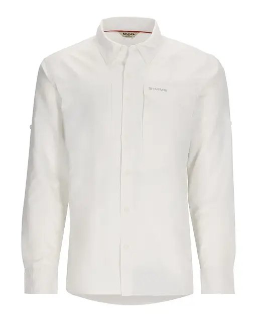 Simms Guide Shirt White L Flott skjorte med behagelig komfort 