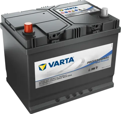 VARTA Fritidsbatteri 12V 75AH 600CCA 260x175x225mm +venstre