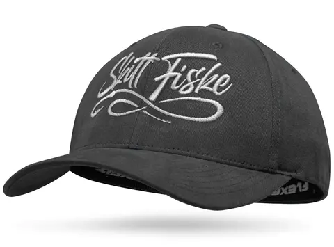 Skitt Fiske Flexfit Caps Dark Grey Med Skitt Fiske tekst og fluesn&#248;re