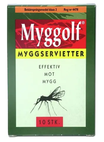 Myggolf Myggservietter Myggolf beskytter mot mygg og knott