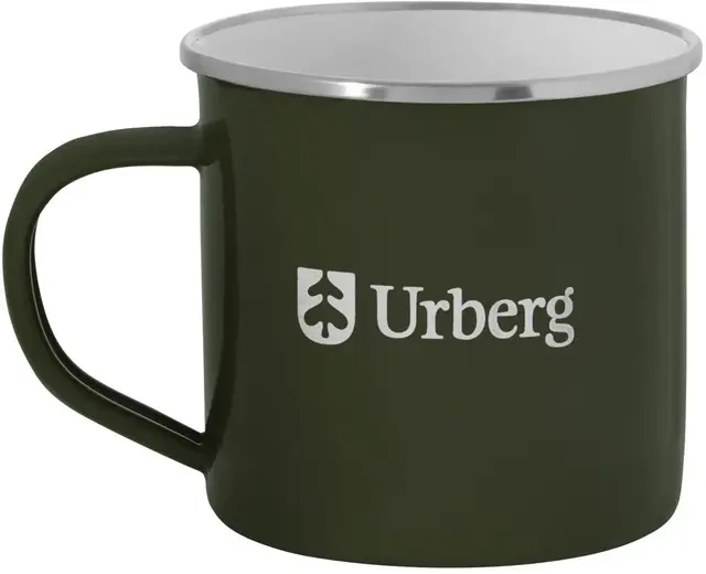 Urberg Emaljmugg 340 ml Kombu Green Klassisk emaljekrus 