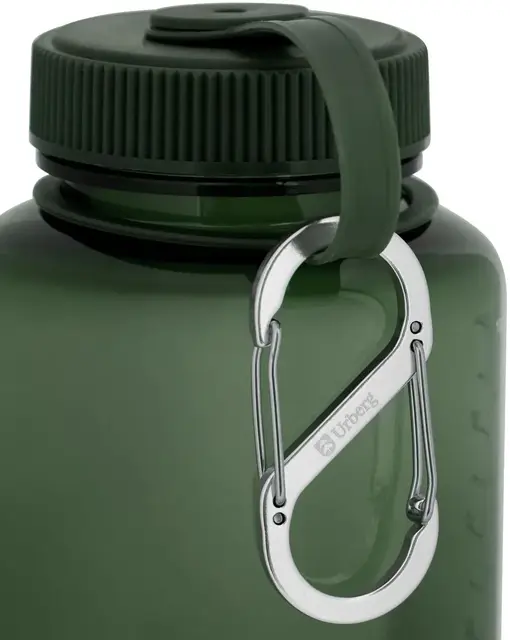 Urberg Tritan bottle 600ml Kombu Green Drikkeflaske med skrukork og karabinkrok 