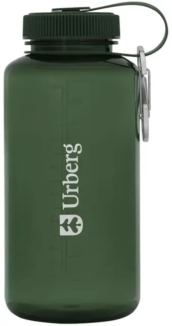 Urberg Tritan bottle 600ml Kombu Green Drikkeflaske med skrukork og karabinkrok 