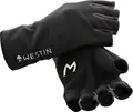 Westin HLF Fleece Gloves Carbon Black L Half finger fiskehansker i fleece