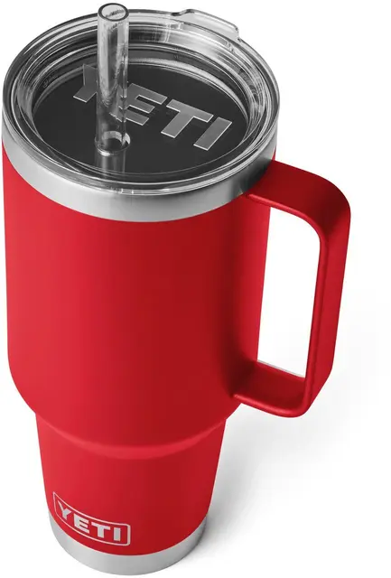 Yeti Rambler Straw Mug 1,2L Rescue Red Stor isloert drikkekopp med sugerør 